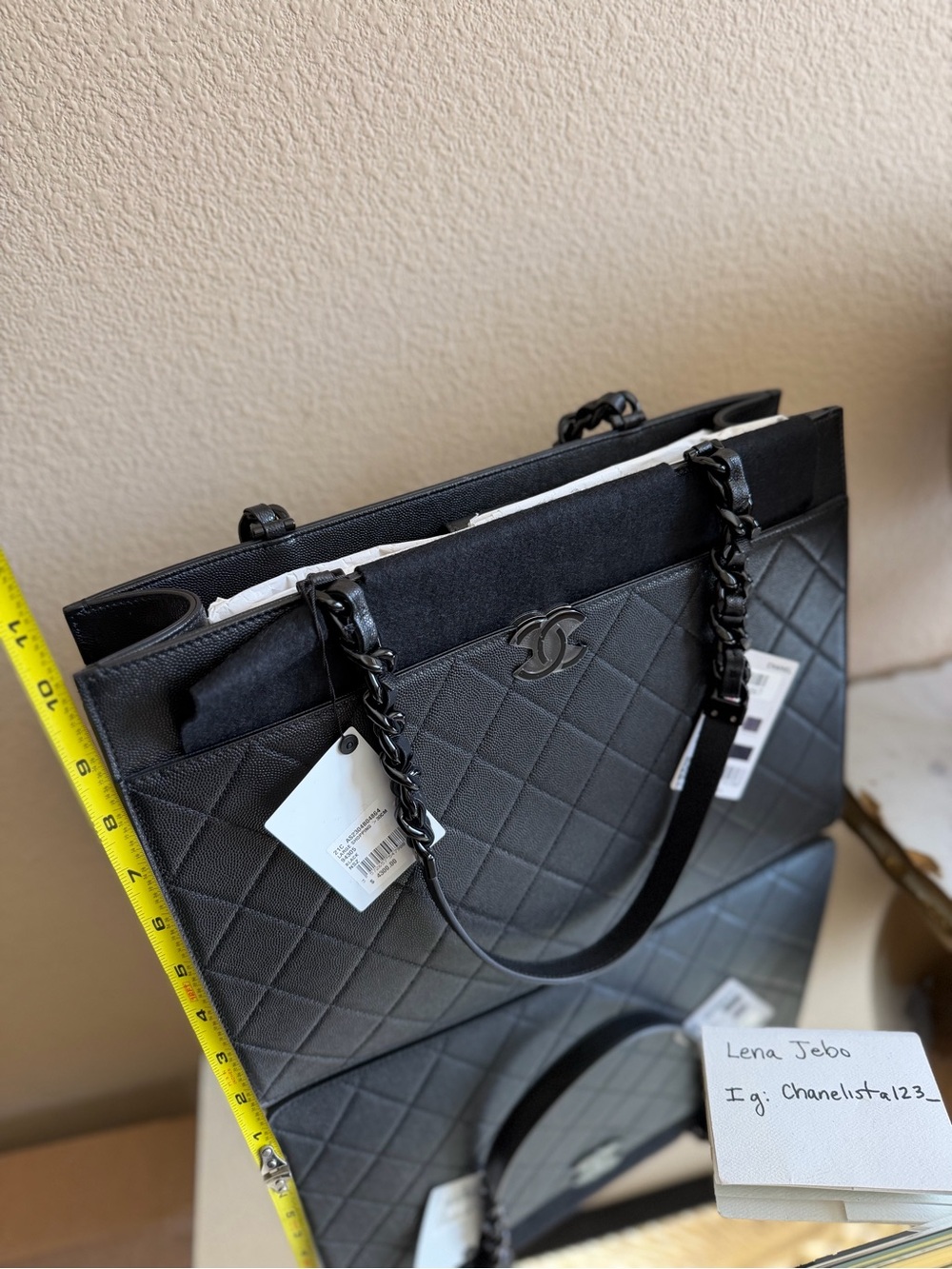 CHANEL Black Quilted Chain-Handle Tote - Picture 9 of 10